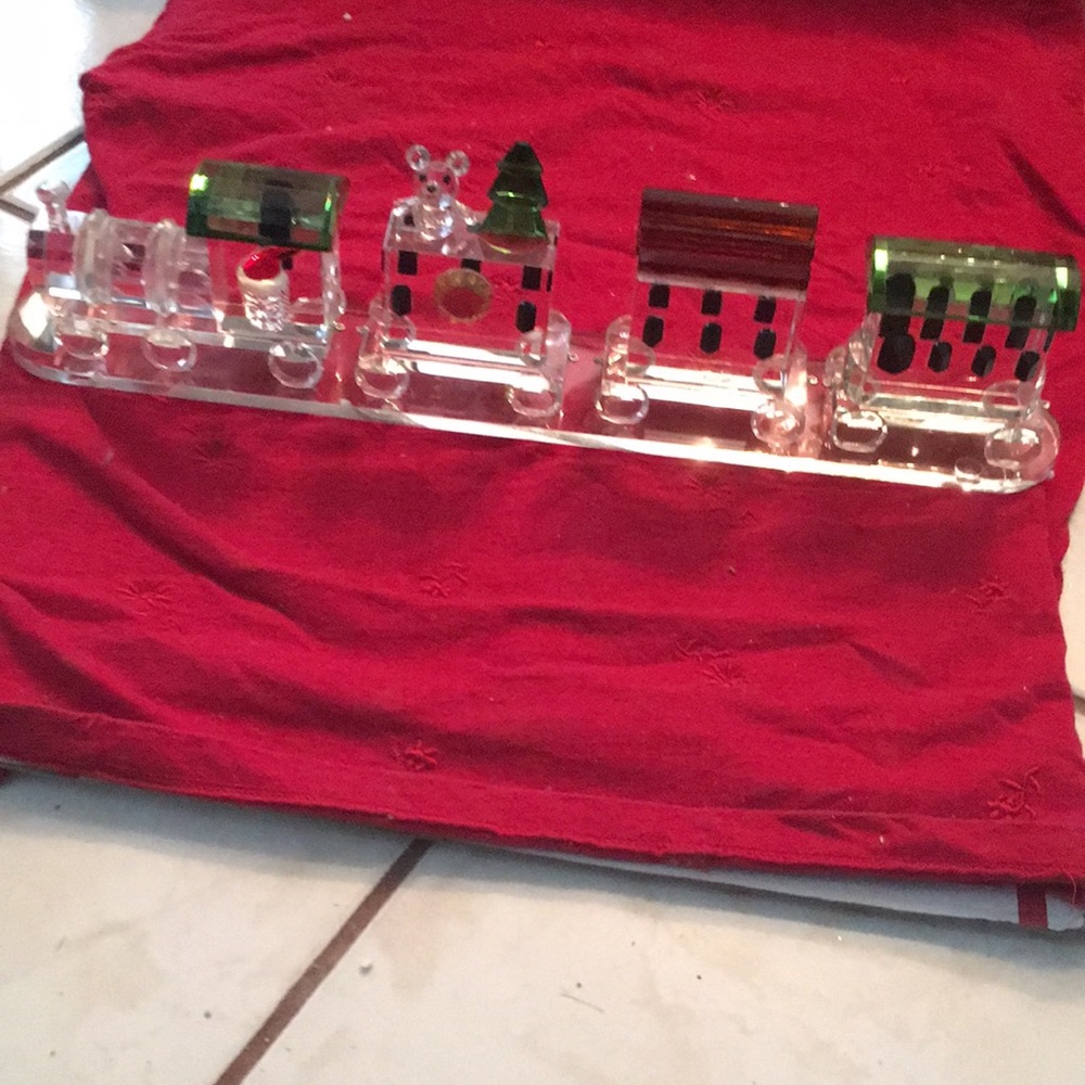 Vintage and new in box, Sorelle Handcrafted heavy Lucite Christmas train